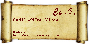 Csépány Vince névjegykártya