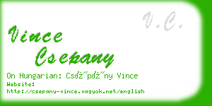 vince csepany business card